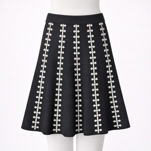 Olivia & Grace Whimsigoth Skirt Size XS Black White Knit Coquette Preppy Twee